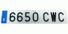 MATRÍCULA COCHE LARGA ACRÍLICA 52X11